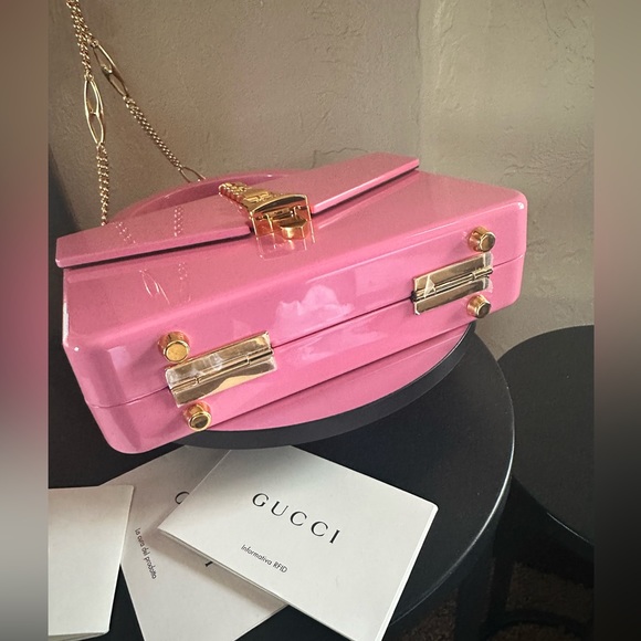 GUCCI 1969 Sylvie 🩷Temporarily Off Market🩷 Authentic Pink Acrylic/Leather 🩷💃 - Picture 12 of 16